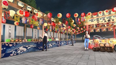 日式集市3D模型下载